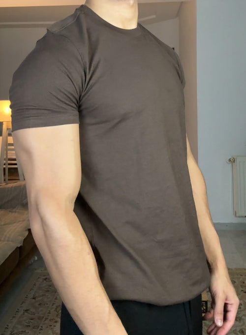 BROWN SLIM-FIT TSHIRT